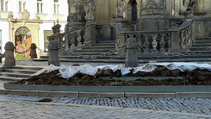 Květiny ze Sloupu zmizely, objeví se květinový koberec ke kašně