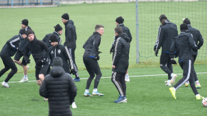 Fotbalisté SK Sigma hrají proti Trnavě
