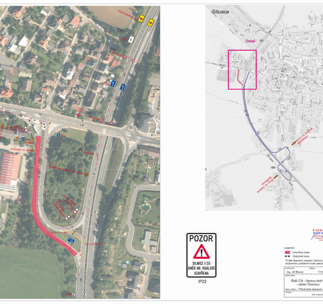 Během září a října opraví několik silnic poblíž Olomouce