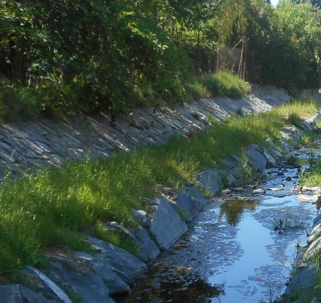 Koryto Dolanského potoka prochází úpravou