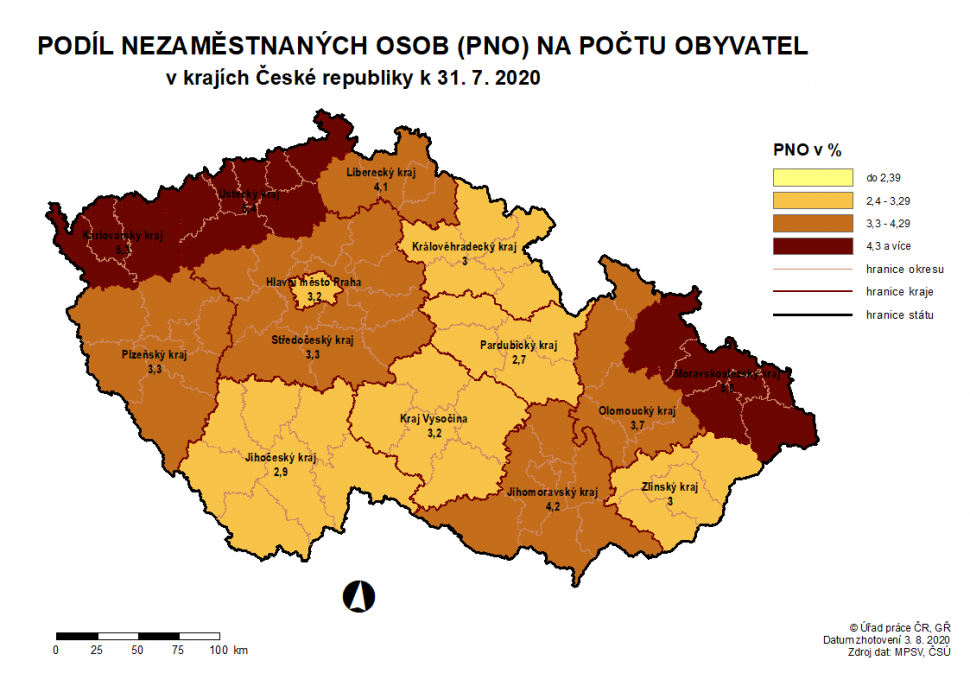 Nezaměstnanost v kraji za červenec mírně stoupla